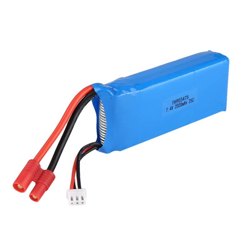 1 Pcs 2S 7.4V 25C 2000mAh Solid Banana Plug Rechargeable