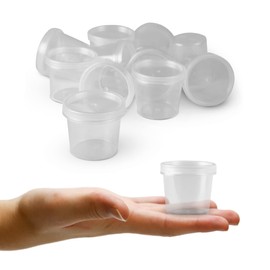 Bestlivings Storage Jars with Lids, Pack of 24, 35 ml, Food Safe, Mini Storage Jars, Diameter 4.5 cm x 4 cm, Plastic Containers, Freezer Containers, Plastic