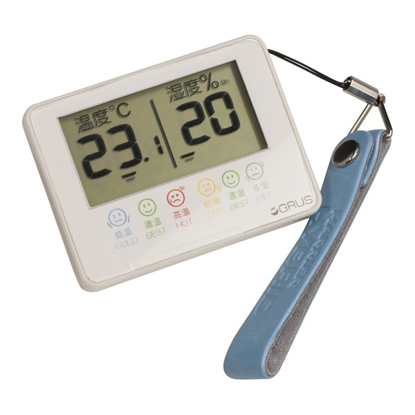 Grus (gurusu) Digital Hygrometer Indoor Outdoor Portable White grs102 – 01