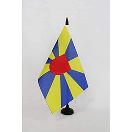 AZ FLAG Province of West Flanders Table Flag 5'' x 8'' - West-Vlaanderen Desk Flag 21 x 14 cm - Black plastic stick and base