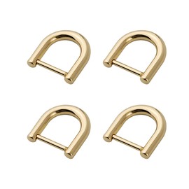 4 Pcs D Rings Screw in Shackle 1/2 Inch U Shape Replacement D Ring for Purse Keychain (Gold)