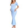 AISWI 2025 Maternity Bodycon Mermaid Maxi Dress Sexy Square Neck