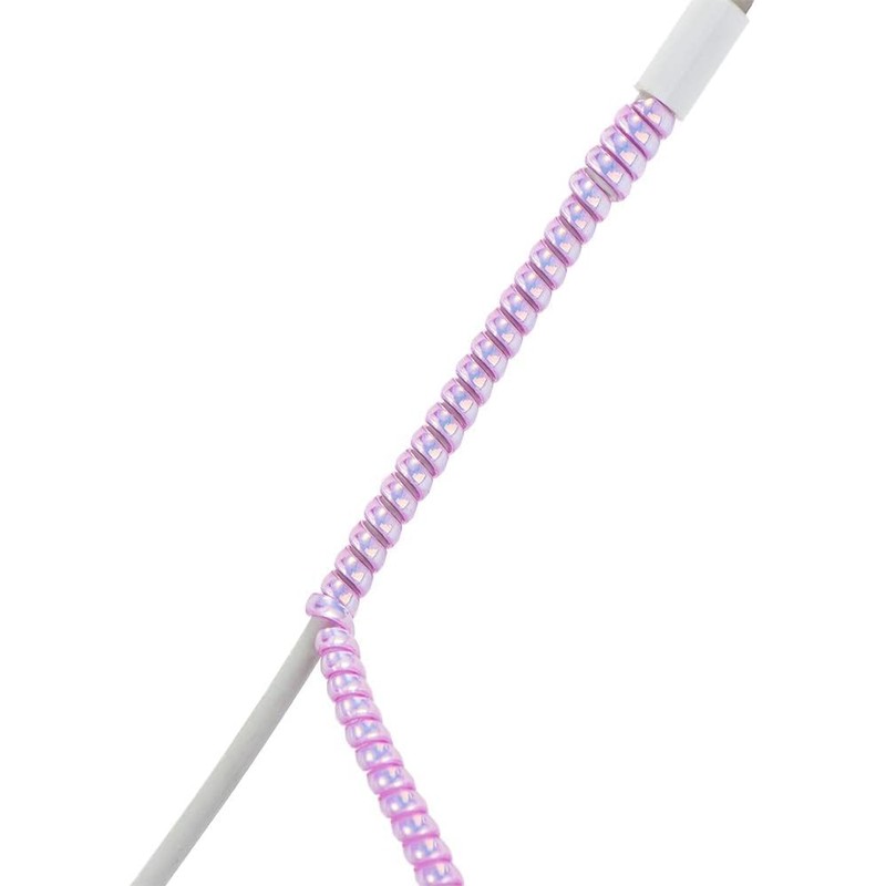 3Pcs Cable Protector,1.55M Spiral Data Cable Protective Sleeve,Flexible Cable Wire