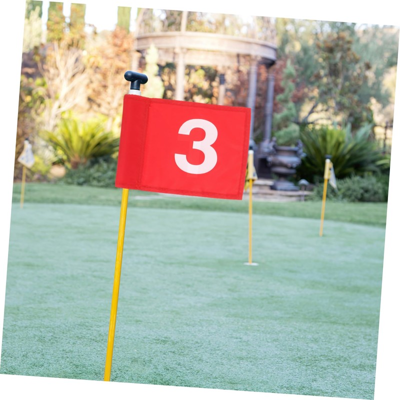 CORHAD 3Pcs Portable Golfing Flags Court Flags with Numbered Design