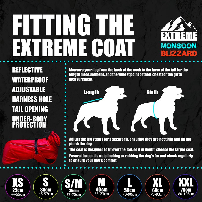 Ancol Extreme Monsoon Dog Coat Hi-Vis 35 cm, S/M
