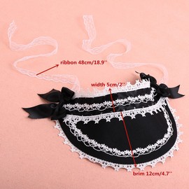 COSDREAMER Girls Women Lolita Lace Bow Beach Hat Straw Hat, White