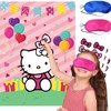 Cute Pink Party Supplies, Pin The Bow Sticker on Cat