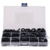 Bzocio 600Pcs Black Nylon Rubber Flat Washer Assortment Kit for