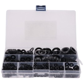 Bzocio 600Pcs Black Nylon Rubber Flat Washer Assortment Kit for M2 M2.5 M3 M4 M5 M6 M8 M10 M12 Plain Repair Washer Furniture Gasket Kit