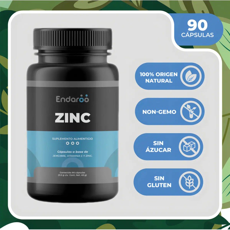 Suplemento Zinc Vitamina Jengibre Cápsulas Endaroo