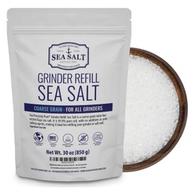 Grinder Refill Salt, Coarse Grain Sea Salt, 30 oz Bag, Sea Salt Superstore