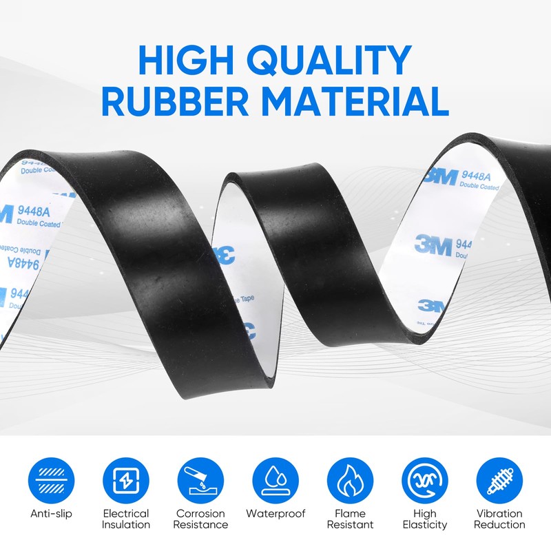 VOCOMO Rubber Strips, Solid Rubber Sheets Self Adhesive Neoprene Rolls