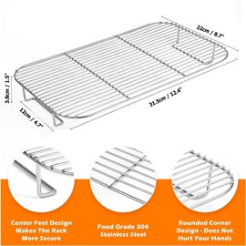 Grill Rack for Ninja Woodfire Electric BBQ Grill & Smoker, Stainless Steel Roast Rack Grill Accessories Compatible with Ninja Woodfire OG701 OG751 (1PC)