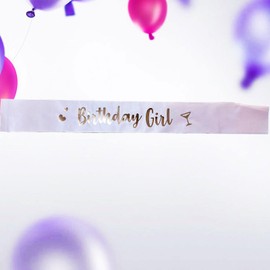 Generic Birthday Girl Sash, Birthday Sash for Girls, Birthday Girl Sash for Women, Birthday Gifts for Women, Rose Gold Birthday Party Decorations and Supplies
