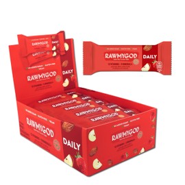 RAWMYGOD Fruit and Nut Bars, Gluten Free, Vegan, No Added Sugar (20 bars, Daily)