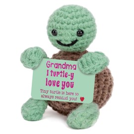 Kuppi Funny Positive Crochet Animals Turtle Gifts for Mom Unique Mother's Day Motivational Emotional Birthday Decor