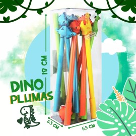 J.H COMPANY Set De 12 Plumas Dinosaurios Kawaii Tinta De Gel Mayoreo