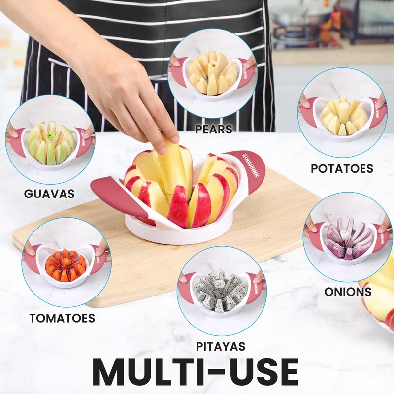 SCHVUBENR 4.72 Inch Large Apple Slicer with 12 Blades -