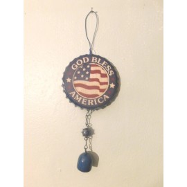 MINI  PATRIOTIC BOTTLE CAP WIND CHIME-6005
