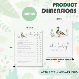 CWIOQPYI Hilarious Mallard Duck Baby Shower Games-Oh Baby True Or False Game, Double-Sided Prediction and Advice Card, Gender Reveal Boy or Girl Party Supplies-B01