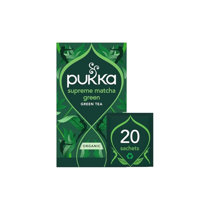 Pukka Supreme Matcha Green Herbal Tea - Energizing Daily Vitality