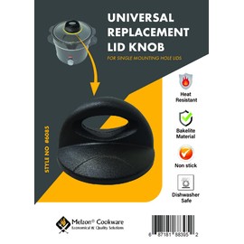 Melzon Cookware Universal Replacement Lid Knob – Heat Resistant, Bakelite, Black (1)