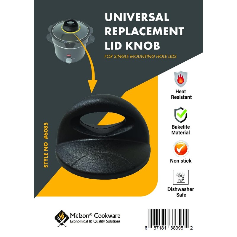 Melzon Cookware Universal Replacement Lid Knob – Heat Resistant, Bakelite,