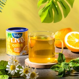 Tetley Live Calm Herbal Tea - 20 Tea Bags, 30 Grams, Naturally Caffeine Free