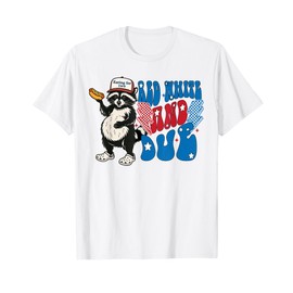 Red White And due Funny Raccoon 4th of July Patriotic T-Shirt