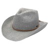 C.C Sparkly Sequin Cowboy Hat with Suede String Trim, Silver