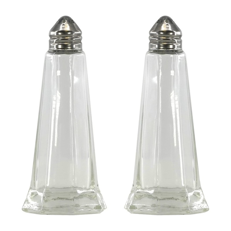 Pack of 12 Pots Classic Style Glass Salt and Pepper