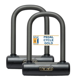 Via Velo U Lock 2 Sets Same Key System 6 Keyed Alike | Heavy Duty 20CrMnTi Mini U Locks 16mm with Sold Secure Gold Approval for Scooter and Electric Scooter and Perfect for famliy Kids and Couple