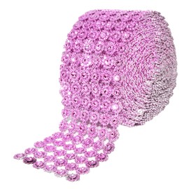 Mandala Crafts Pink Bling Wrap Rhinestone Ribbon - 4 in 10 Yds Crystal Rhinestones Mesh Ribbon - Diamond Wrap Rhinestone Strips Roll for Crafts Wedding Party Decoration