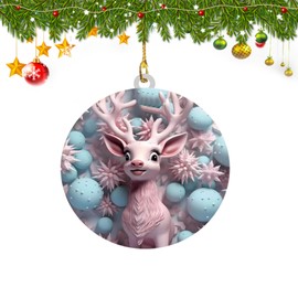 Deer Christmas Ornaments 2024, Deer Ornaments for Christmas Tree, Hunting Ornaments for Christmas Tree, Deer Gifts, Reindeer Christmas Decor - Buck Hunter Ornaments, Acrylic Christmas Decor Ornaments