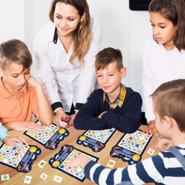 Leezead Space Bingo Game, 24 Players Outer Space Bingo Cards for Birthday Party Family Friends Large Group Activities