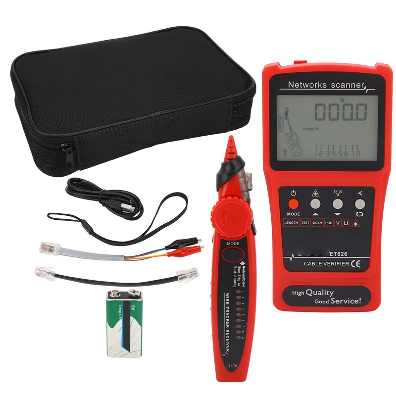 Network Cable Tester Tracer Kit Multifunctional CAT5 CAT6 Ethernet Wire