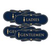Designer Ladies and Gentlemen Figurines Restroom Signs, Set of 2