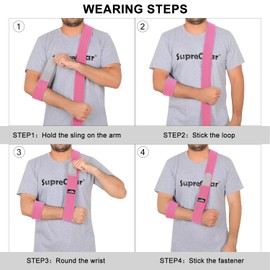 supregear Arm Sling Adjustable Lightweight Comfortable Shoulder Sling Breathable Medical Shoulder Support for Injured Arm/Hand/Elbow, Pink