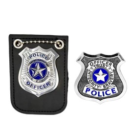 HAMILO Police Badge for Cosplay, Clip Type, Neck Type, Halloween, Set of 2