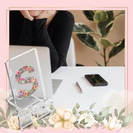 vizuzi S Letter Phone Holder, S Monogram Cell Phone Stand, S Name Letters Phone Stand Decor Gifts for Women, Friends, Sister, Her, Boss Lady, Co-Worker Initial Gifts S Acrylic Phone Stands ZAA72