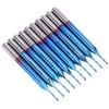 10Pcs 2‑Flute Router Bit Blue Coated Spiral Ball End Mill