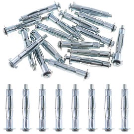M4 x 38 Cavity Metal Dubel Metal Cavity Dowels (Pack of 10) Dubel with Screw for Attaching Plasterboard, Pictures, Drywall, Curtain Rails in Panel Building Materials (38 mm) M4 x 38