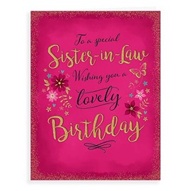 Piccadilly Greetings Modern Birthday Card Sister In Law - 8 x 6 inches