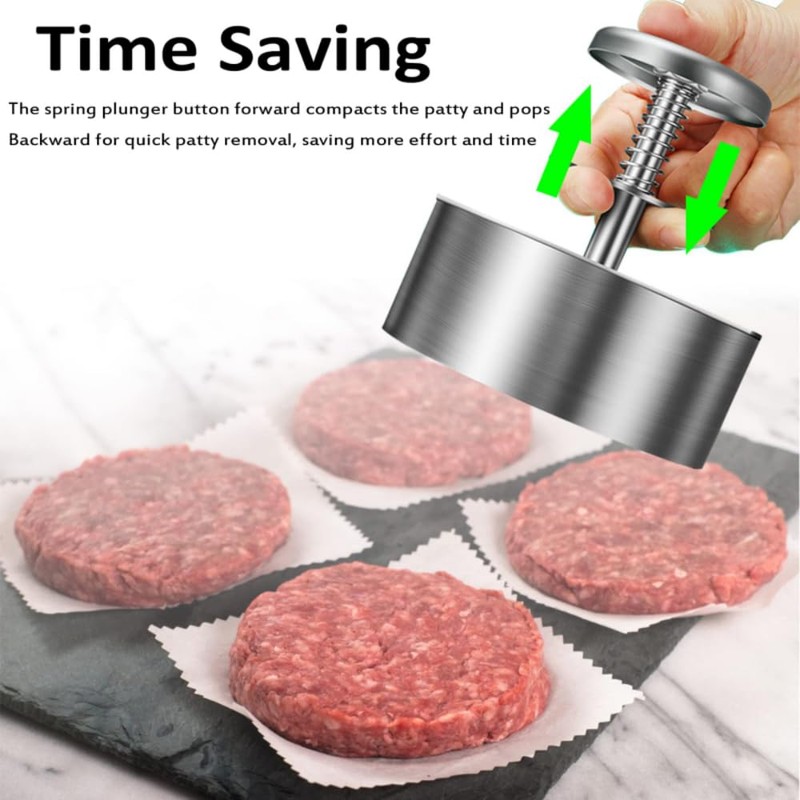 zCloud Adjustable Hamburger Patty Maker Stainless Steel Hamburger Press Patty