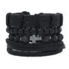 EGOINA Punk Leather Bracelet for Men Leather 8-10 PCS Braided