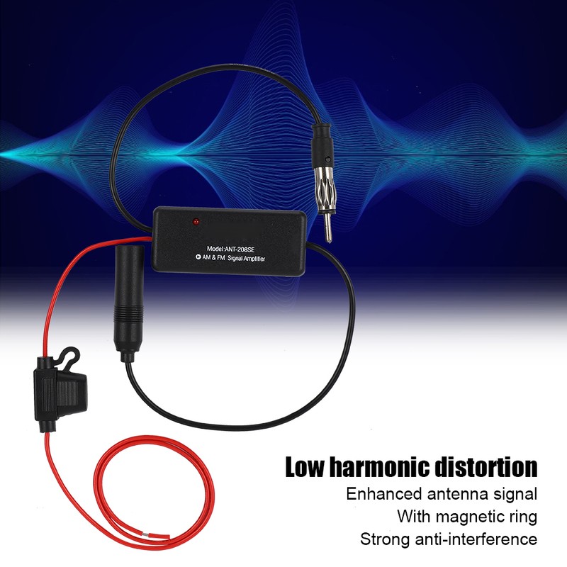AM FM Radio Antenna Amplifier with Magnetic Ring and Strong
