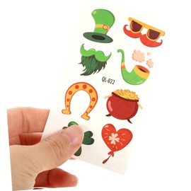 Beavorty 90sheets Patrick's Day Shamrock Temporary Face Stickers of Fun Boys and Girls for Parties for Decorating Face Arms and Crafts