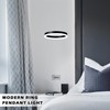 Mccokaige 12" Black Led Ring Chandelier Ring Modern Led Chandelier