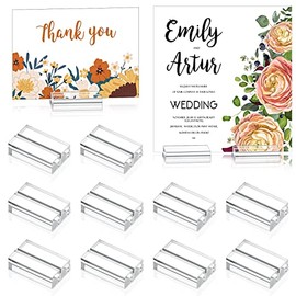 Yalikop Soportes de acrílico transparente para tarjetas de lugar, soportes para números de mesa, de exhibición de tarjetas para mesa, boda, fotos, oficina, menú, reuniones, 2 pulgadas (paquete de 10)