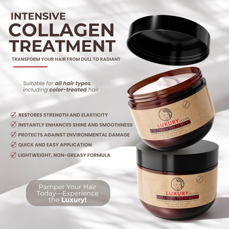 LUXURY TREND Collagen Hair Mask for Damaged Hair - Hydrating